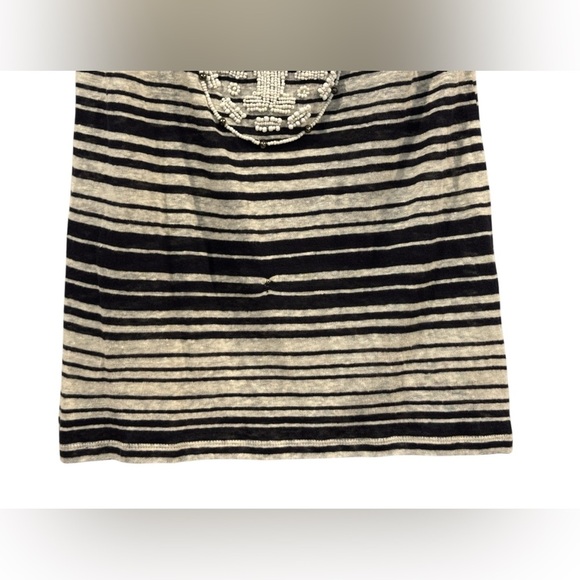 Women’s Tory Burch Brylyn Stripped Beaded Logo Tank Top: Size Large - Picture 5 of 8